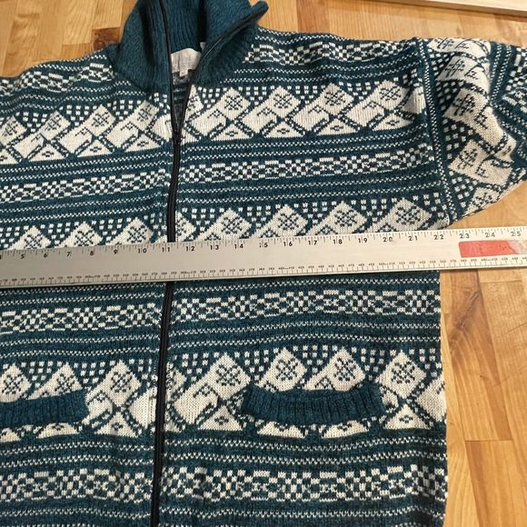 Vintage Rob‎ Winter Cardigan Sweater Full Zip Pockets Grandpacore Medium EUC - Picture 9 of 11